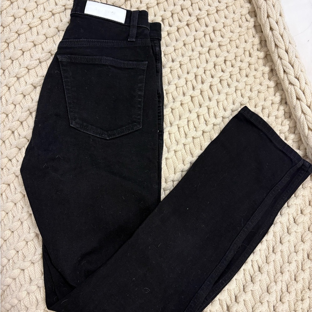 Redone black straight leg jeans